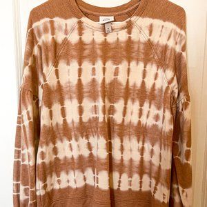 Brown and White tie dye pullover